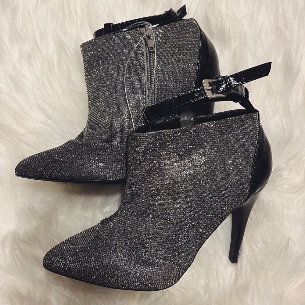 NWT Iridescent Glitter Booties w/ 4" Heel